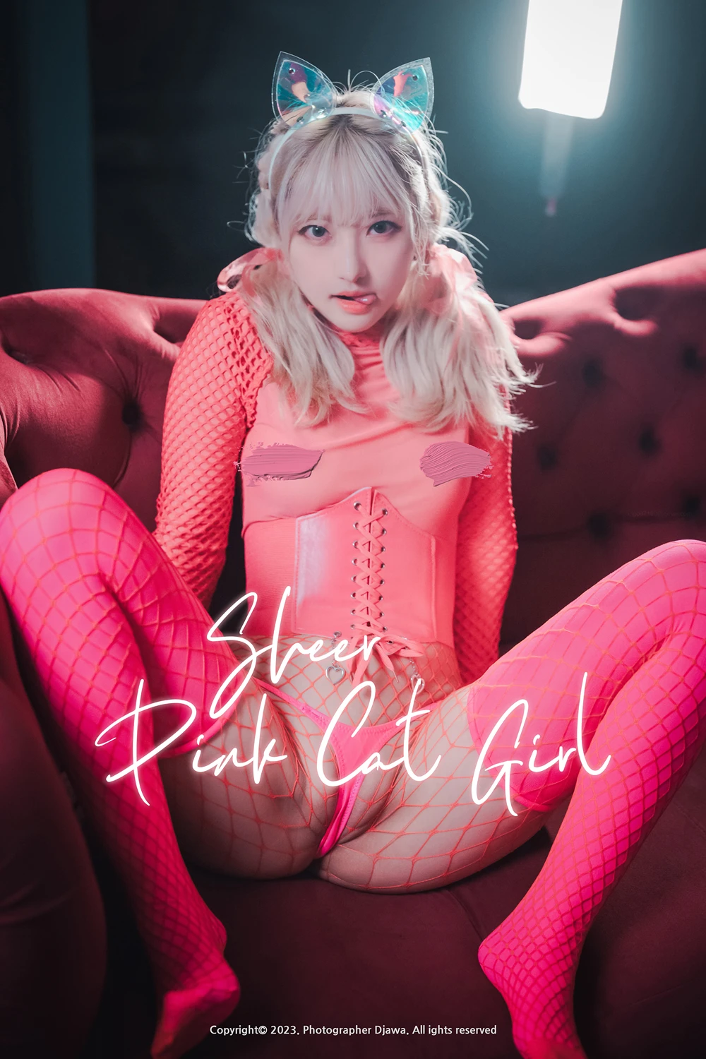 [DJAWA] HaNari 하나리 – DJAWA 「Sheer Pink Cat Girl」 90P - 第 1 张写真