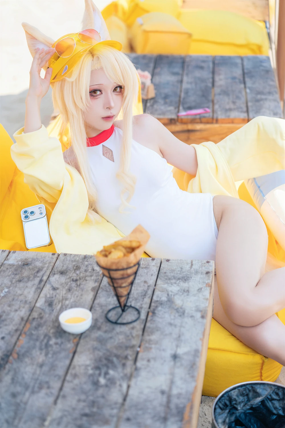 [矢量鱼] Cosplay 矢量鱼 – 蔚蓝档案 百合园圣娅 泳装 70P - 第 11 张写真