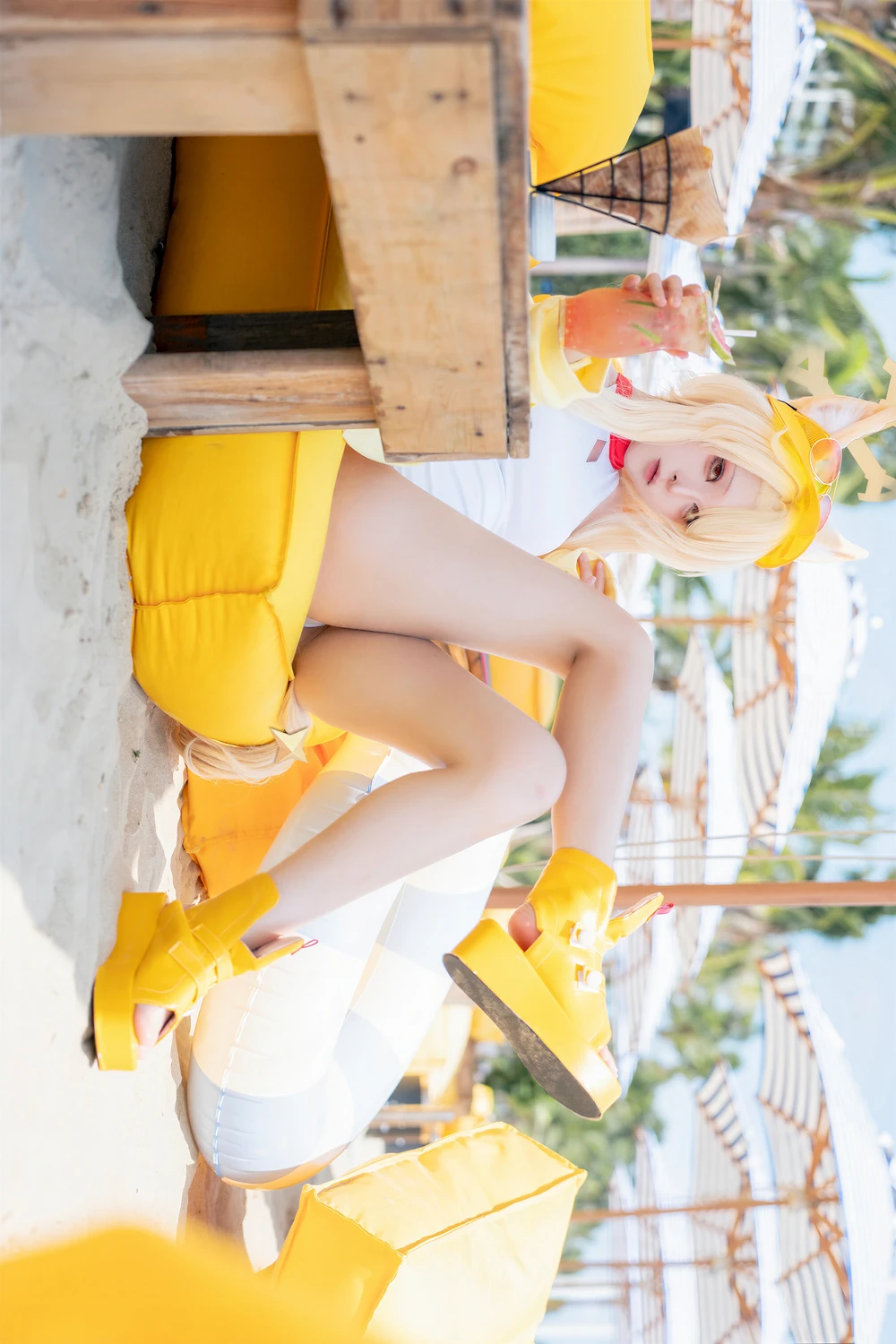[矢量鱼] Cosplay 矢量鱼 – 蔚蓝档案 百合园圣娅 泳装 70P - 第 15 张写真