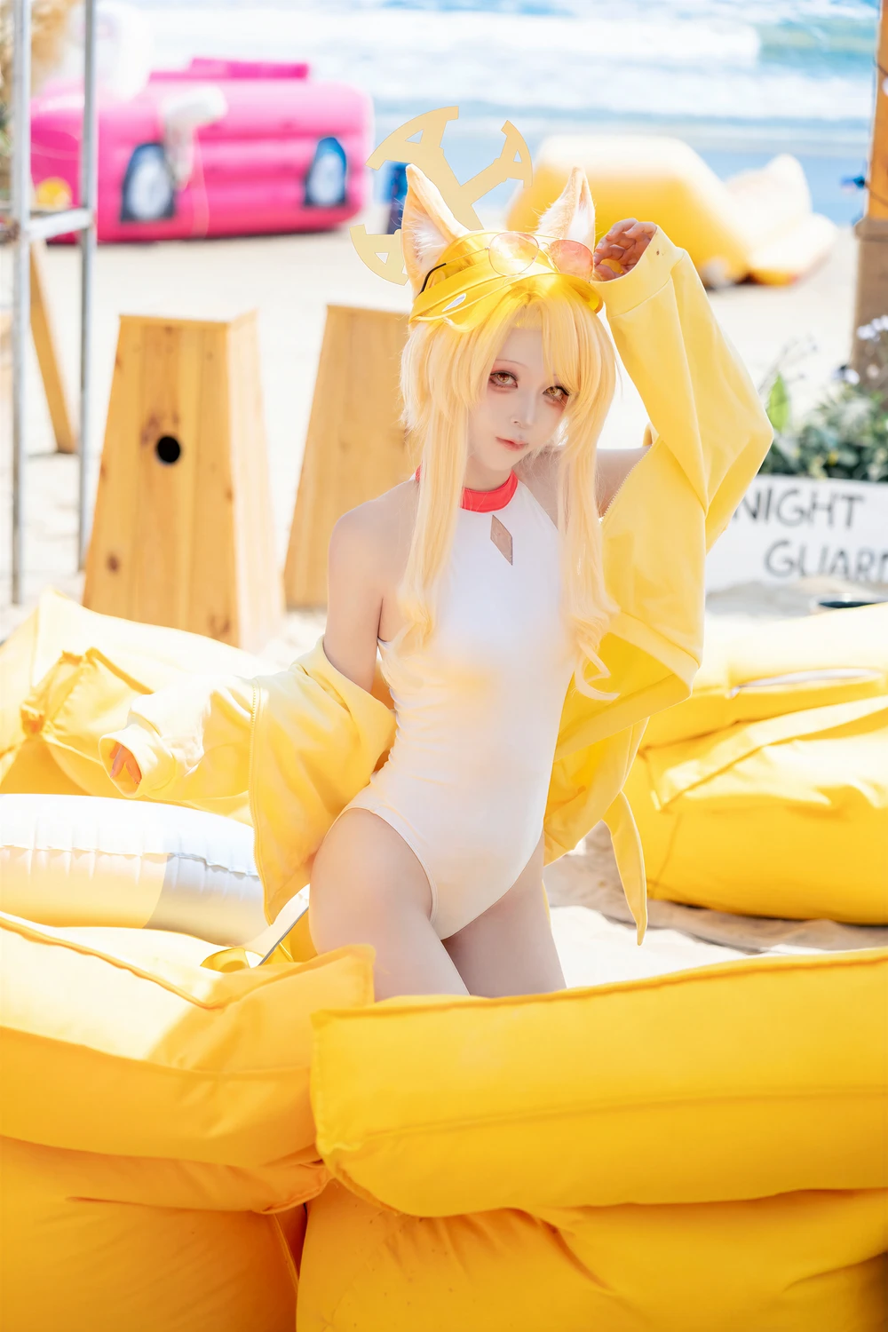 [矢量鱼] Cosplay 矢量鱼 – 蔚蓝档案 百合园圣娅 泳装 70P - 第 21 张写真