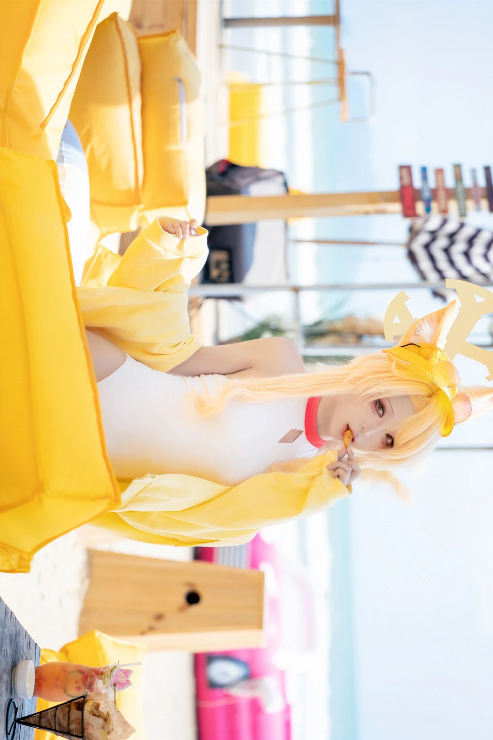 [矢量鱼] Cosplay 矢量鱼 – 蔚蓝档案 百合园圣娅 泳装 70P - 第 22 张写真