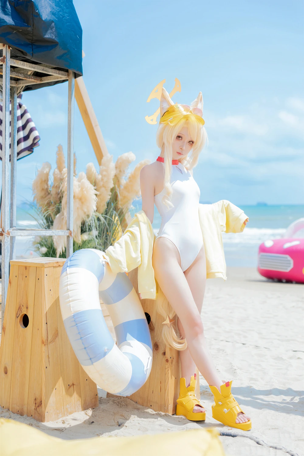 [矢量鱼] Cosplay 矢量鱼 – 蔚蓝档案 百合园圣娅 泳装 70P - 第 24 张写真