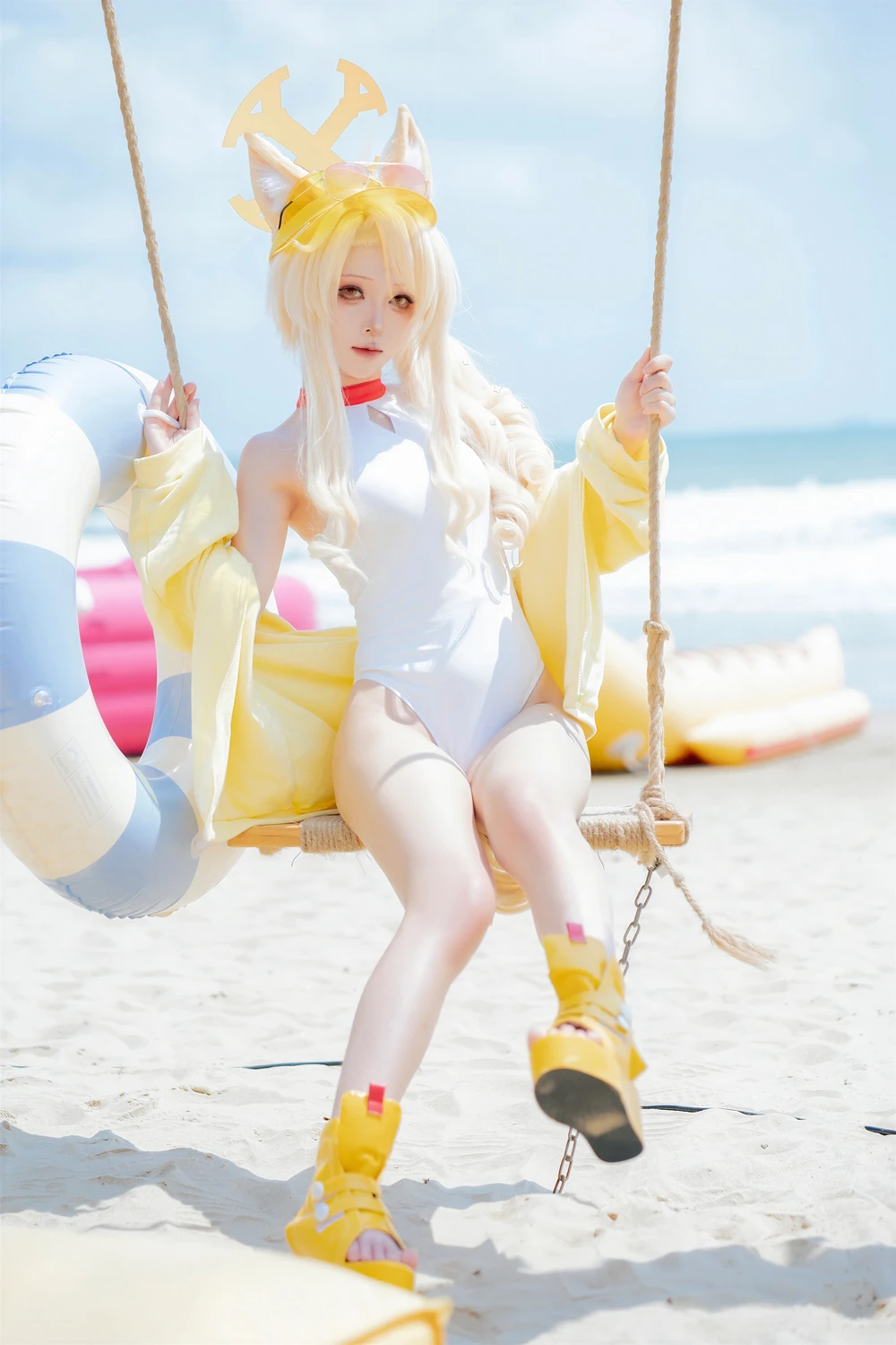 [矢量鱼] Cosplay 矢量鱼 – 蔚蓝档案 百合园圣娅 泳装 70P - 第 27 张写真