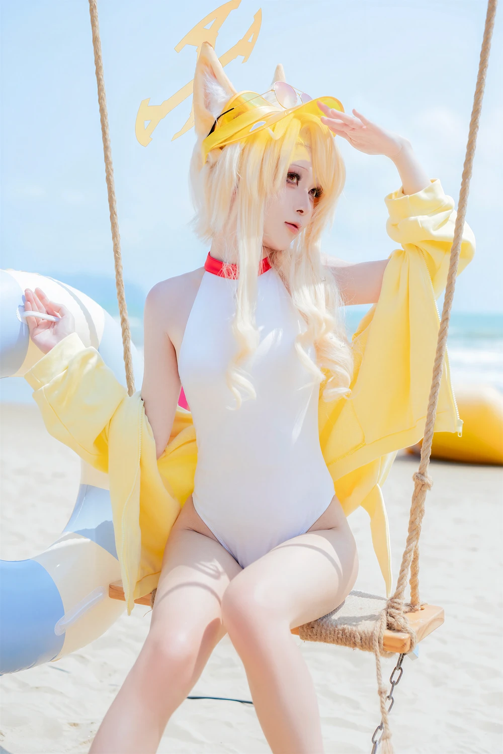 [矢量鱼] Cosplay 矢量鱼 – 蔚蓝档案 百合园圣娅 泳装 70P - 第 28 张写真