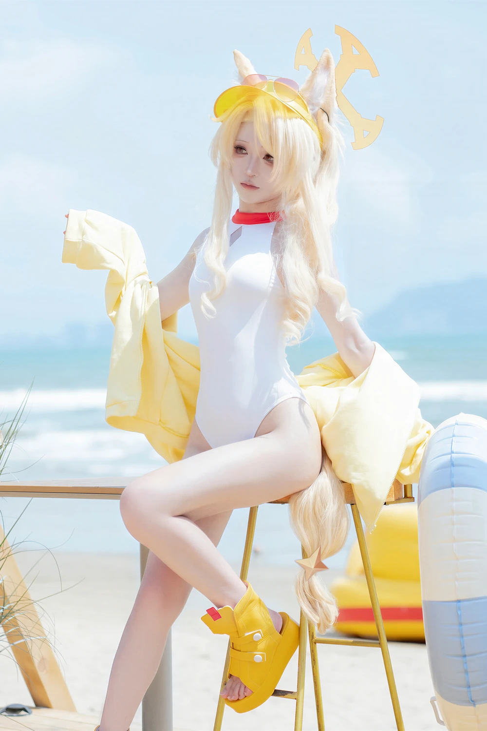 [矢量鱼] Cosplay 矢量鱼 – 蔚蓝档案 百合园圣娅 泳装 70P - 第 35 张写真