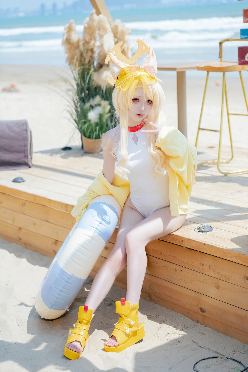 [矢量鱼] Cosplay 矢量鱼 – 蔚蓝档案 百合园圣娅 泳装 70P - 第 36 张写真
