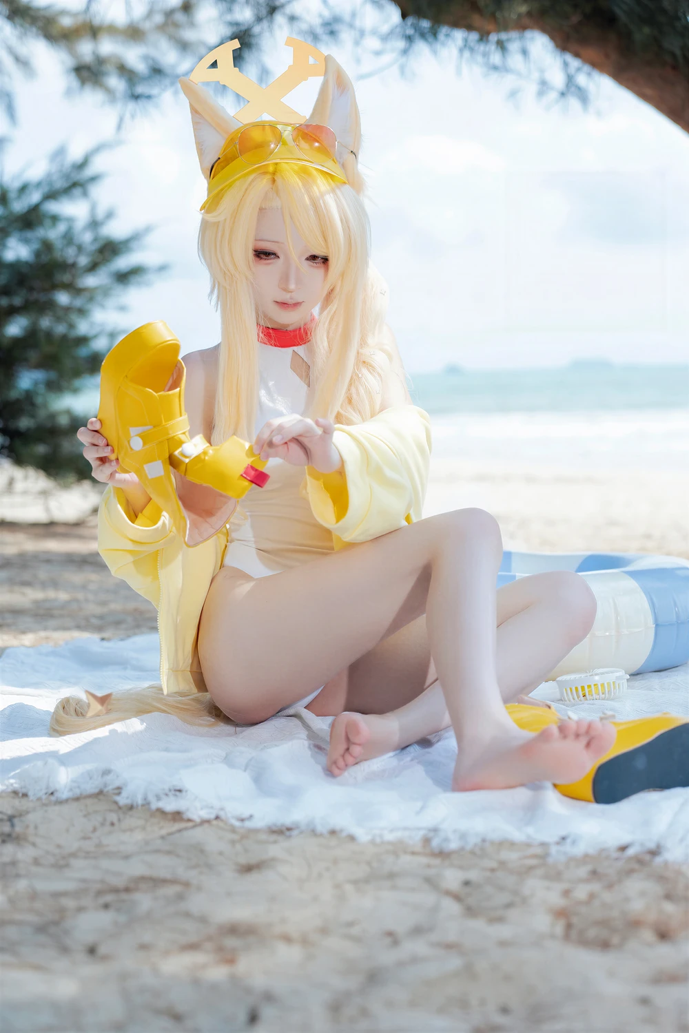 [矢量鱼] Cosplay 矢量鱼 – 蔚蓝档案 百合园圣娅 泳装 70P - 第 44 张写真