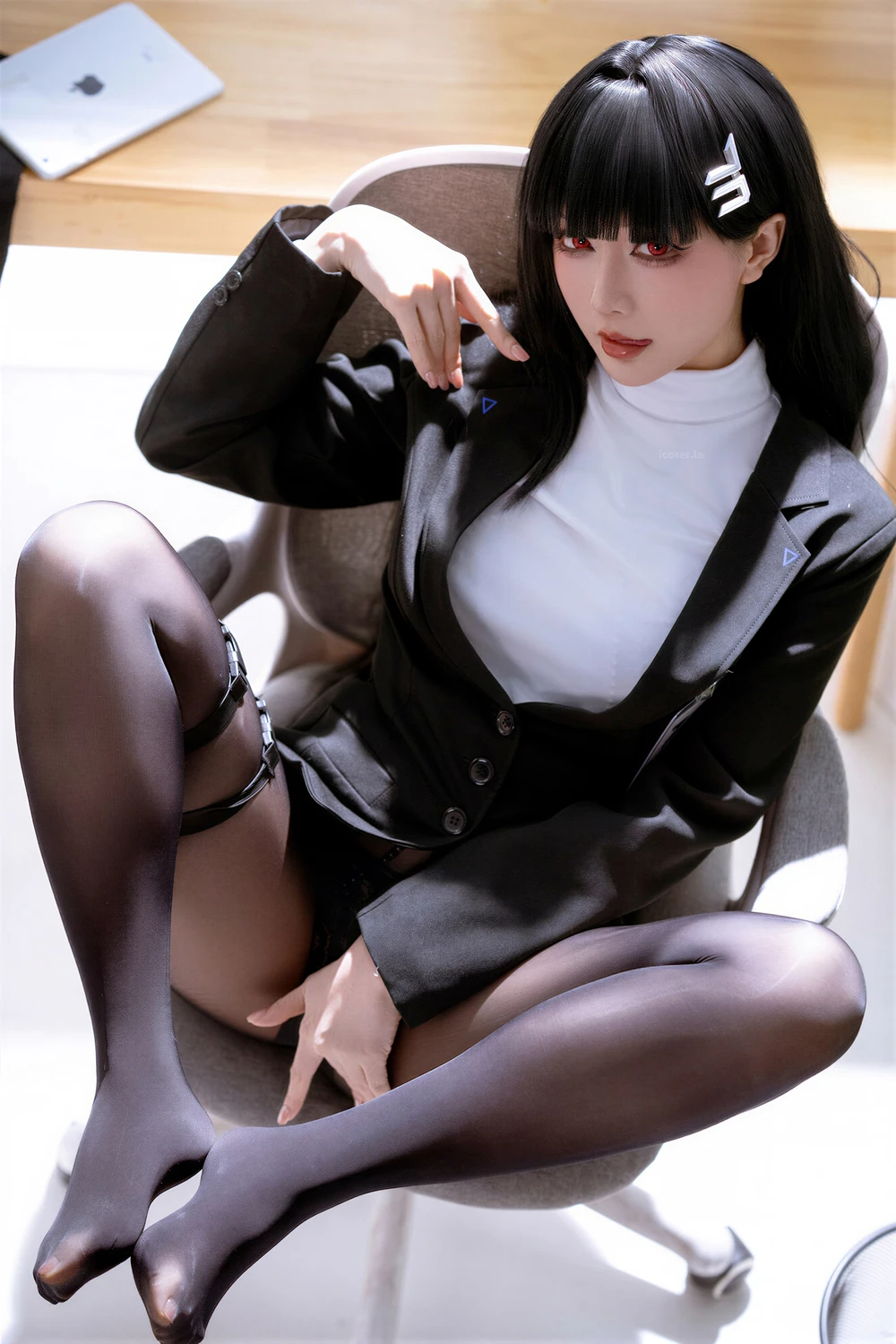 [星之迟迟Hoshilily] Cosplay 星之迟迟Hoshilily – 蔚蓝档案 调月莉音原皮同人 80P - 第 8 张写真