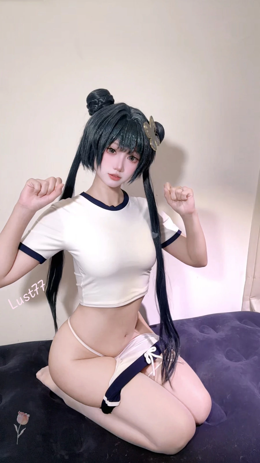 [柒柒要乖哦] Cosplay 柒柒要乖哦 – 蔚蓝档案 妃咲 体操服自拍 48P - 第 9 张写真