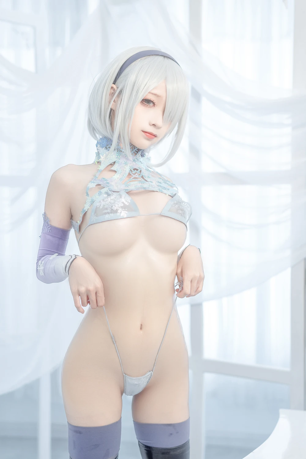 [蠢沫沫Chunmomo] Cosplay 蠢沫沫Chunmomo – 冰雪2B 36P - 第 1 张写真