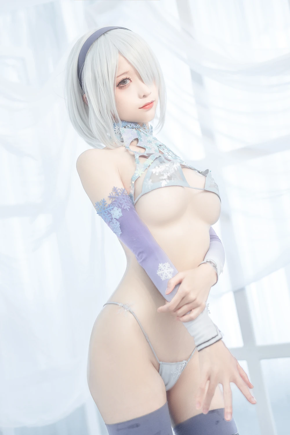[蠢沫沫Chunmomo] Cosplay 蠢沫沫Chunmomo – 冰雪2B 36P - 第 2 张写真