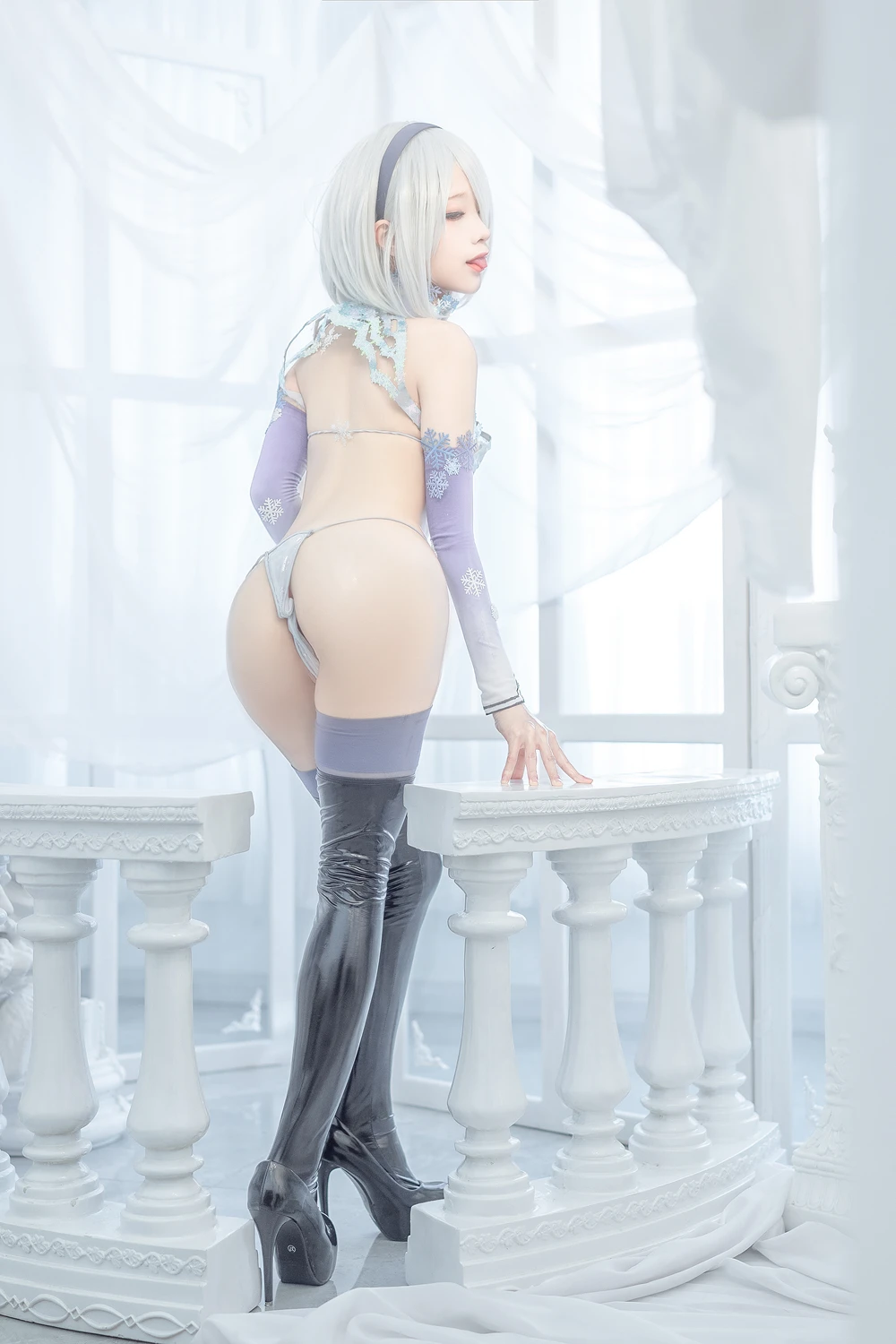 [蠢沫沫Chunmomo] Cosplay 蠢沫沫Chunmomo – 冰雪2B 36P - 第 7 张写真