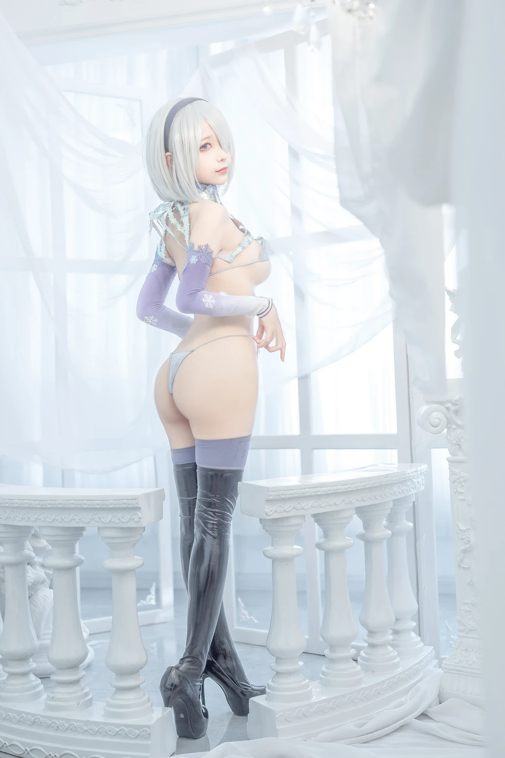[蠢沫沫Chunmomo] Cosplay 蠢沫沫Chunmomo – 冰雪2B 36P - 第 9 张写真