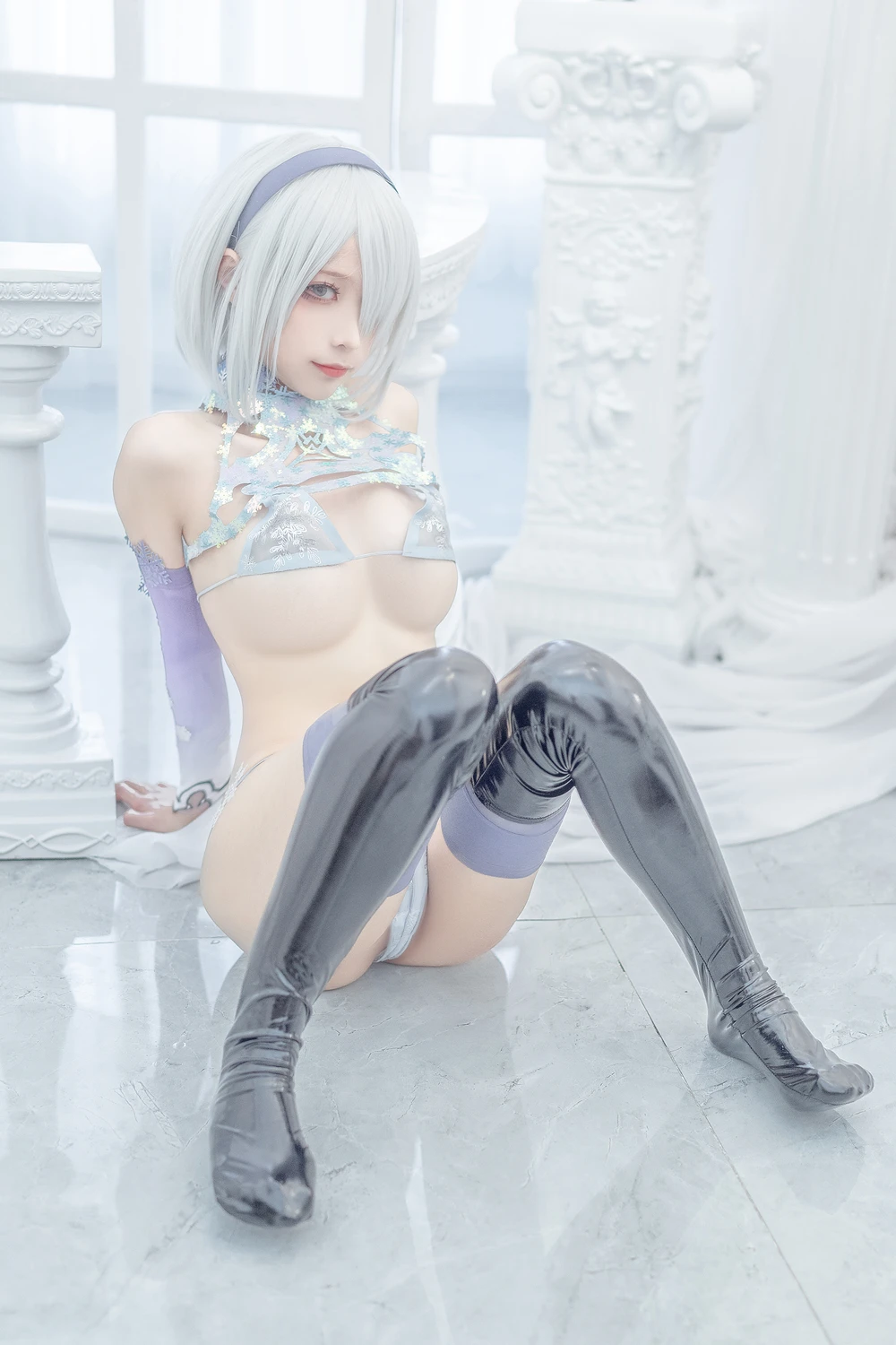 [蠢沫沫Chunmomo] Cosplay 蠢沫沫Chunmomo – 冰雪2B 36P - 第 17 张写真