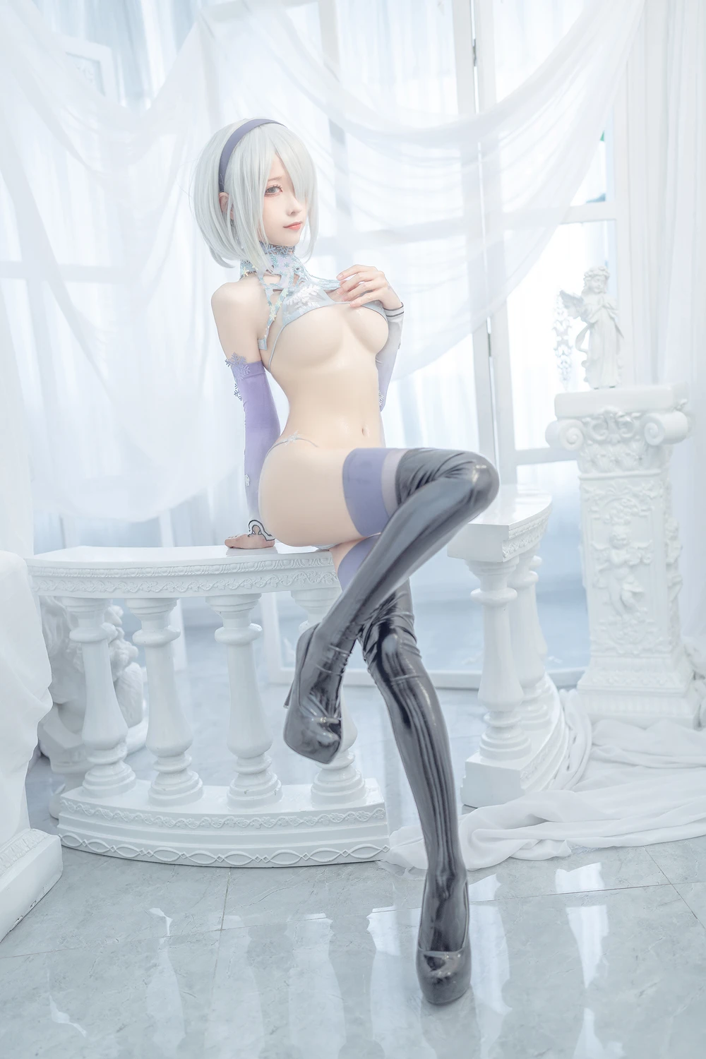 [蠢沫沫Chunmomo] Cosplay 蠢沫沫Chunmomo – 冰雪2B 36P - 第 18 张写真