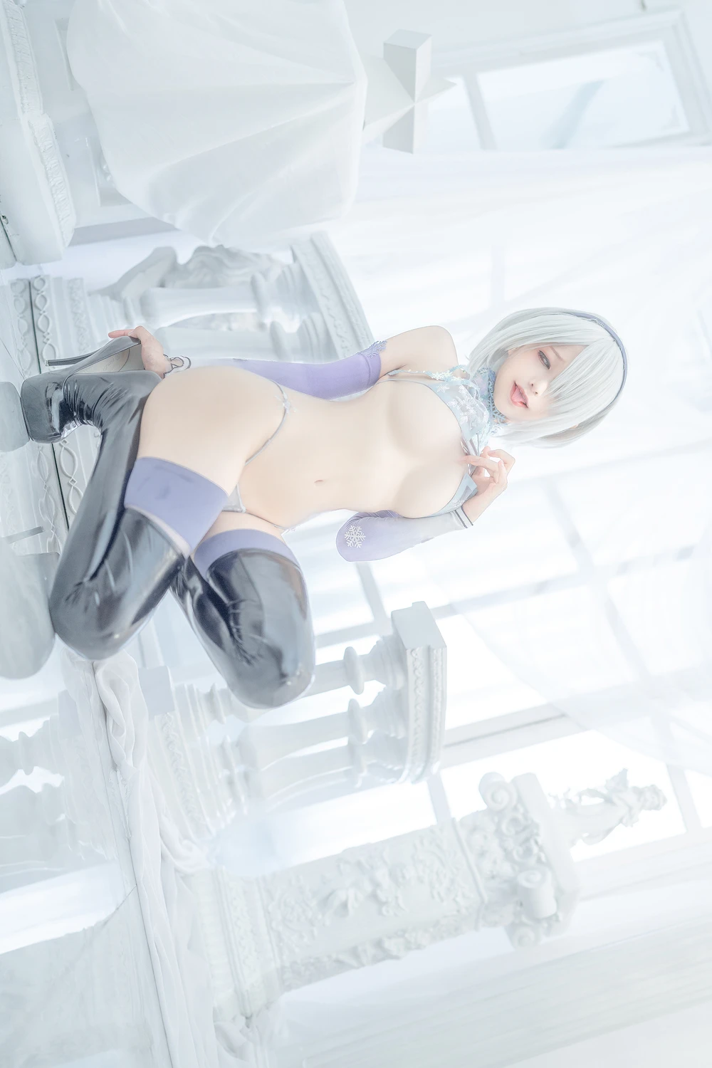 [蠢沫沫Chunmomo] Cosplay 蠢沫沫Chunmomo – 冰雪2B 36P - 第 26 张写真