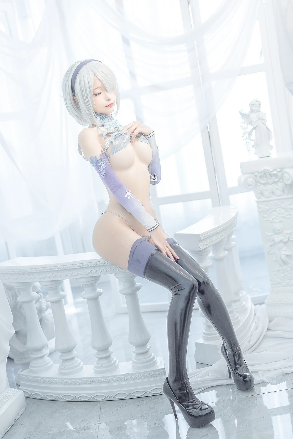 [蠢沫沫Chunmomo] Cosplay 蠢沫沫Chunmomo – 冰雪2B 36P - 第 34 张写真