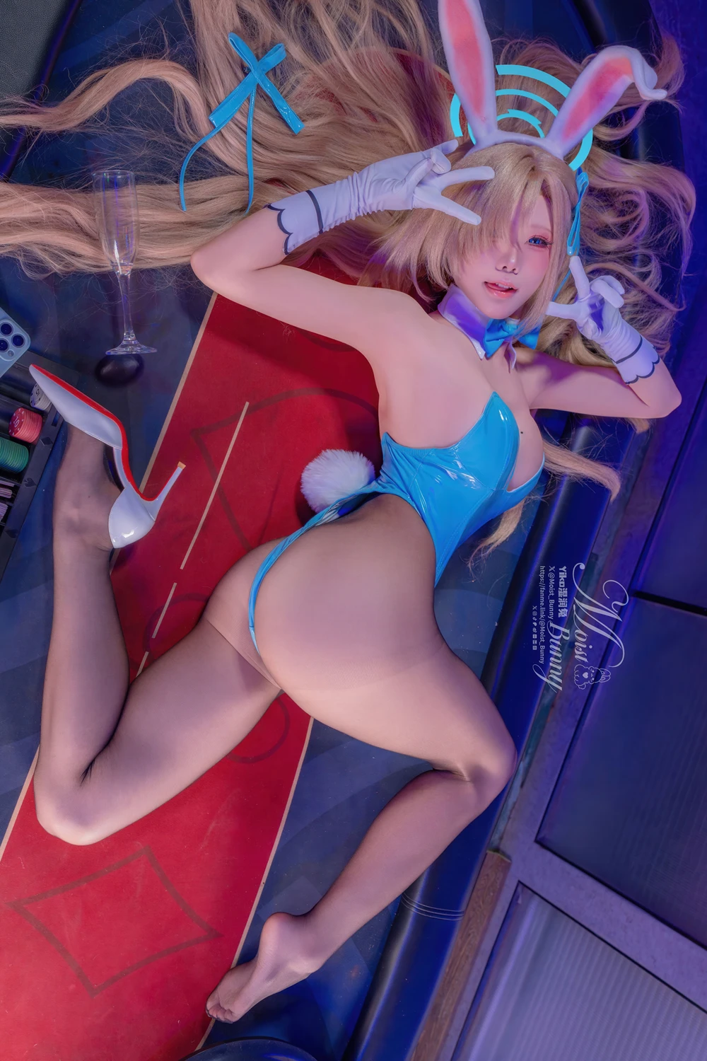 [黏黏团子兔] Cosplay 黏黏团子兔 – 碧蓝档案 明日奈兔女郎 80P - 第 48 张写真