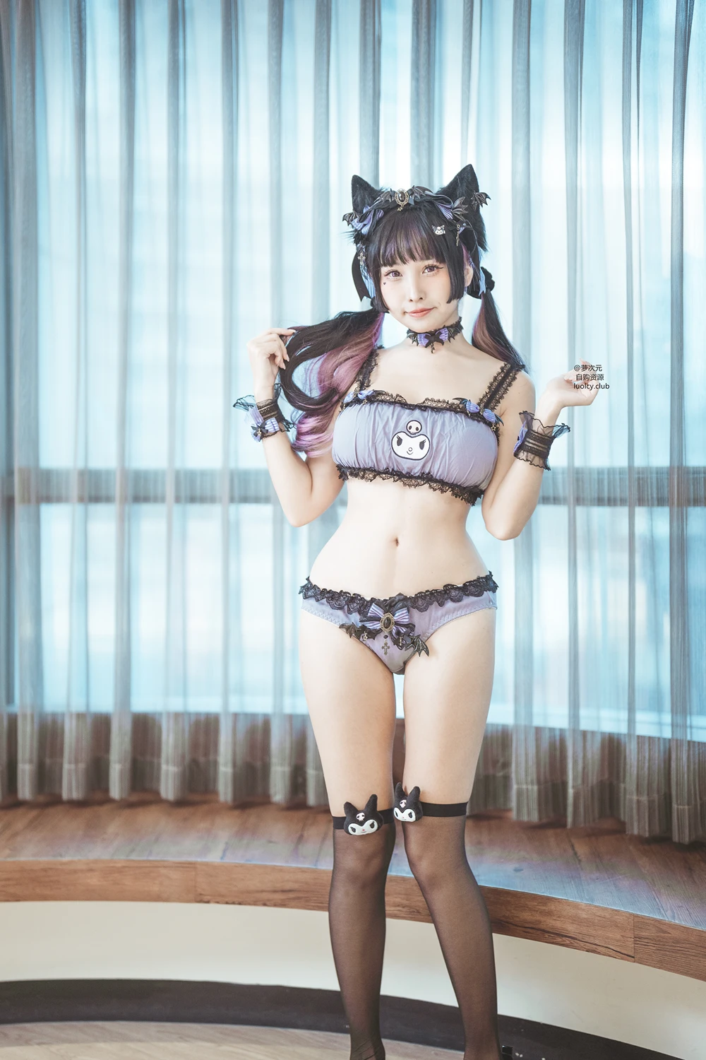 [慕慕Momo] Cosplay 慕慕Momo – 巨乳萝莉 酷洛米 Kuromi 70P - 第 1 张写真