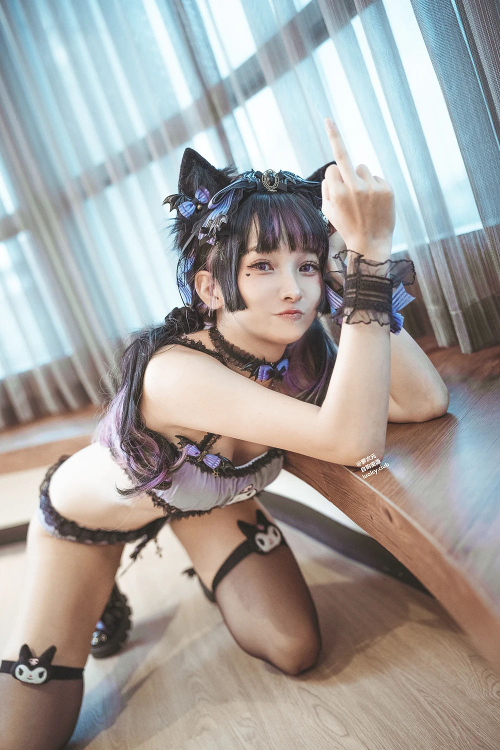 [慕慕Momo] Cosplay 慕慕Momo – 巨乳萝莉 酷洛米 Kuromi 70P - 第 10 张写真